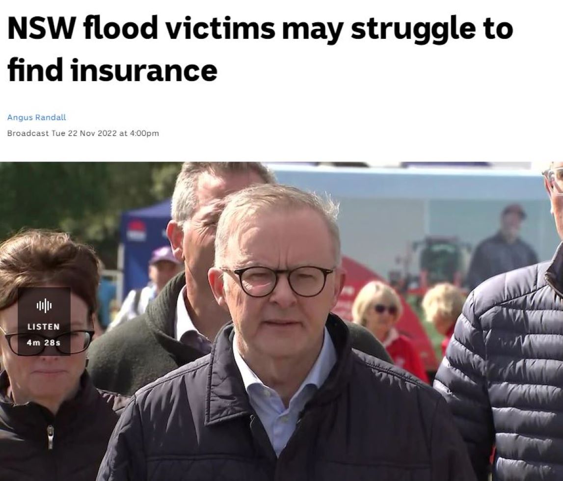 ABC interview with Professor Paula Jarzabkowski on NSW floods and the impact on insurance