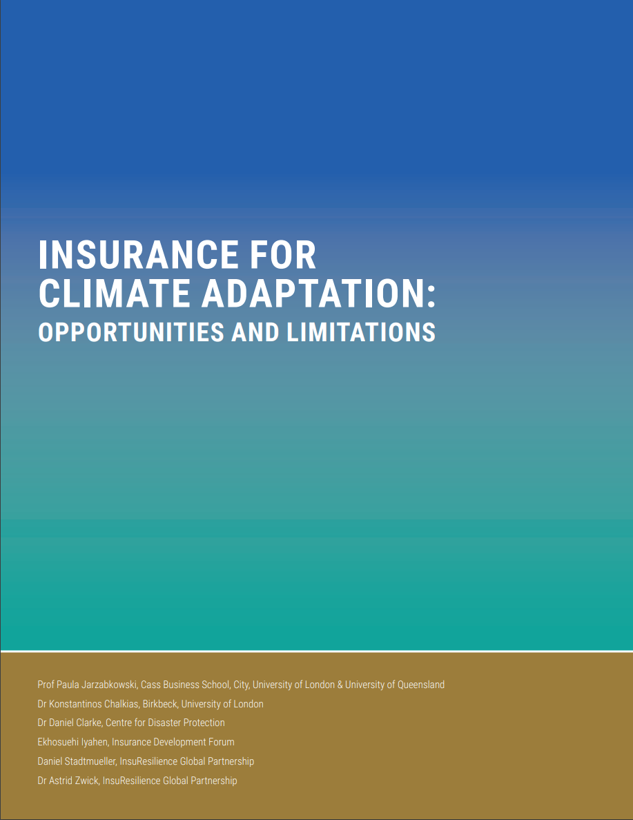 Insurance for climate adaptation: Opportunities and limitations